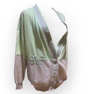 VTG Tail Pastel Purple and Teal Golf Sweater Medium